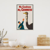 Guinness Ostrich Poster Print  John Gilroy Vintage ポスター (キッチン)