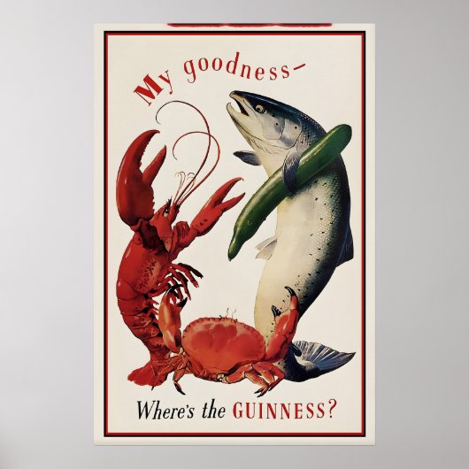 Guinness Salmon, Crab and Lobster Poster Print ポスター (正面)