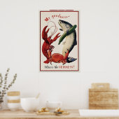 Guinness Salmon, Crab and Lobster Poster Print ポスター (キッチン)