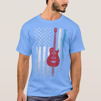 Guitar 4th of July Gift American Flag USACountry M Tシャツ