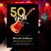 Guitar 50th Birthday Party for He 招待状