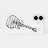 Guitar and Music Notes Phone Case iPhone 16ケース (裏面横)