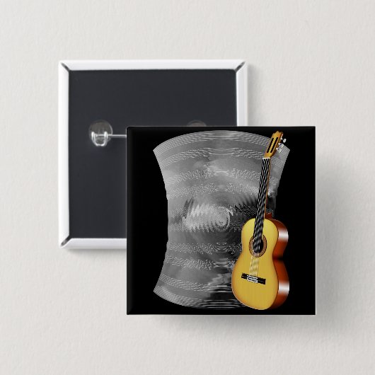 Guitar and Music Sheet 缶バッジ (正面&裏面)