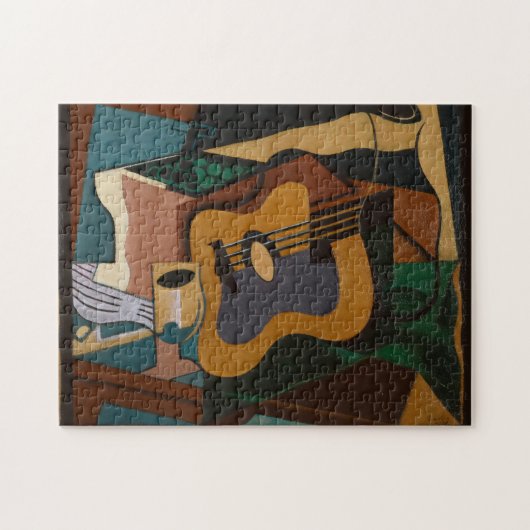 Guitar And Wine Abstract Painting ジグソーパズル (横)