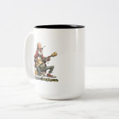 Guitar Beer Humor Musician Funny Tee ツートーンマグカップ (正面左)