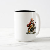 Guitar Beer Humor Musician Funny Tee ツートーンマグカップ (正面右)