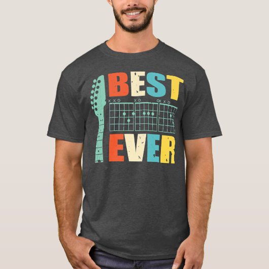 Guitar Best Dad Ever Guitarist Funny Father's day Tシャツ (正面)