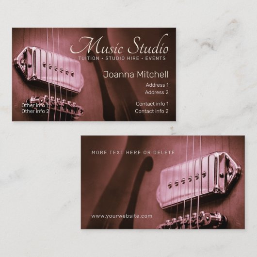 GUITAR Burgundy Pink名刺V2.0 名刺 (正面/裏面)