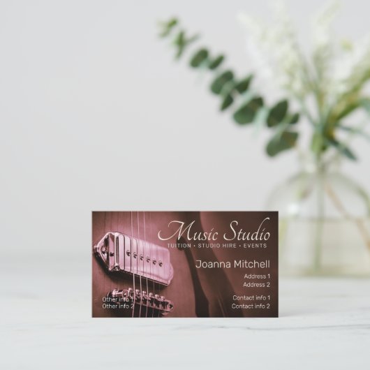 GUITAR Burgundy Pink名刺V2.0 名刺 (スタンド正面)