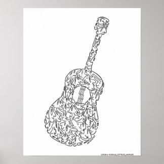 GUITAR by NICHOLAS_COPYRIGHT_MINIFACES ポスター