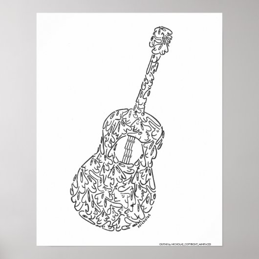 GUITAR by NICHOLAS_COPYRIGHT_MINIFACES ポスター (正面)