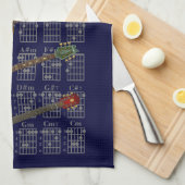 Guitar & chord キッチンタオル (四つ折り)