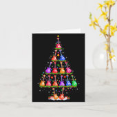 Guitar Christmas Tree Lights Funny Xmas Pajamas Gu カード (黄色い花)