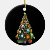Guitar Christmas Tree Theater Musical Lover Merry  セラミックオーナメント (正面)
