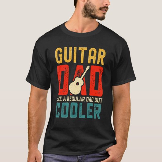 Guitar Dad Like A Regular But Cooler  Retro Papa M Tシャツ (正面)