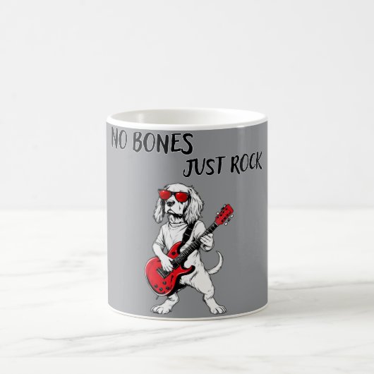 Guitar Dog Mug Fun Rock & Roll Gift for Dog Owners コーヒーマグカップ (中央)