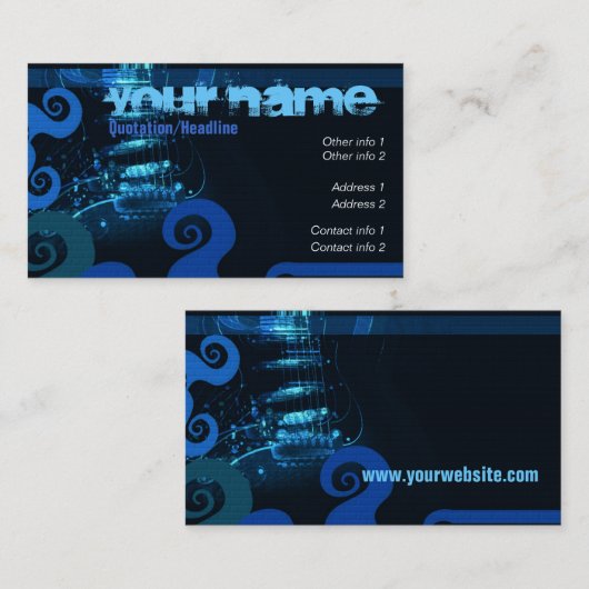 GUITAR "ElectricBlue"名刺 名刺 (正面/裏面)