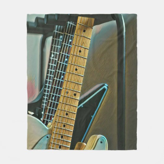 guitar gift for fathers day フリースブランケット (正面)