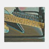 guitar gift for fathers day フリースブランケット (正面(横))