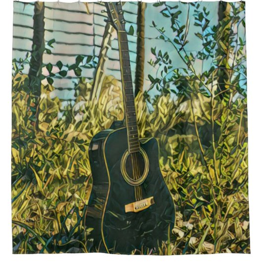 Guitar gift for guitarist シャワーカーテン (正面)