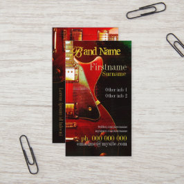 GUITAR "GrungeRed"垂直名刺 名刺