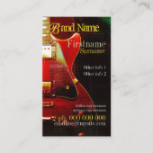 GUITAR "GrungeRed"垂直名刺 名刺 (正面)
