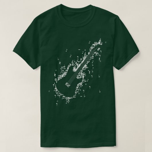 Guitar Guitarist Player Rock Musician Music Notes  Tシャツ (デザイン正面)
