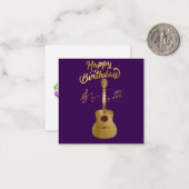 Guitar Happy Birthday ノートカード (正面/裏面インサイチュ)