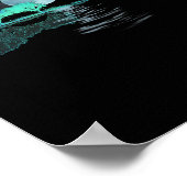 Guitar Lake Reflections Love Musician ポスター (角)