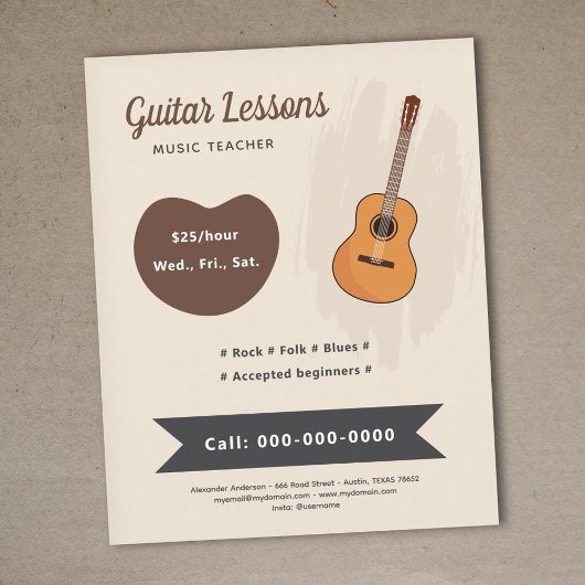 Guitar Lessons チラシ