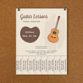 Guitar Lessons Tear Off Strips Flyer チラシ