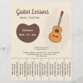Guitar Lessons Tear Off Strips Flyer チラシ (正面)