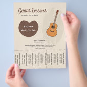 Guitar Lessons Tear Off Strips Flyer チラシ (手)