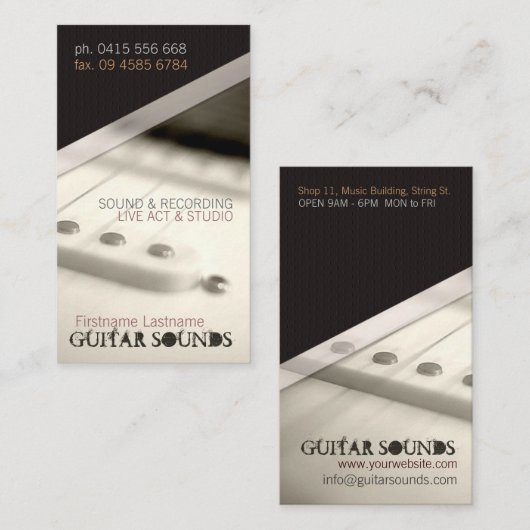 GUITAR LIGHT Vertical 名刺 (正面/裏面)