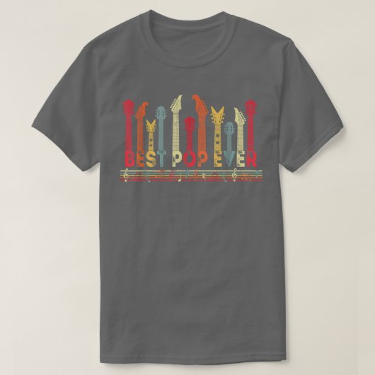 Guitar Lover Best Pop Ever Retro Music Fathers Day Tシャツ (デザイン正面)