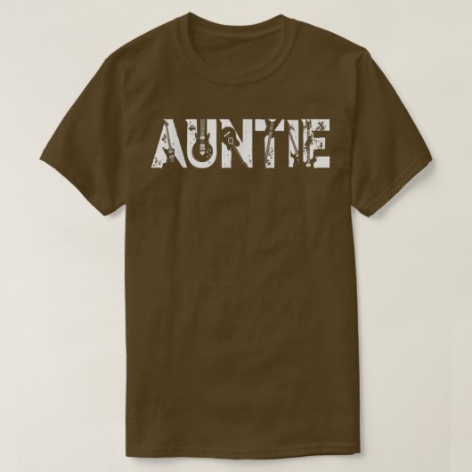 Guitar Lover Guitarist Auntie Funny Music Mothers  Tシャツ (デザイン正面)