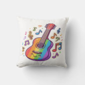 Guitar Lover – Minimalist Music Illustration Desig クッション (正面)