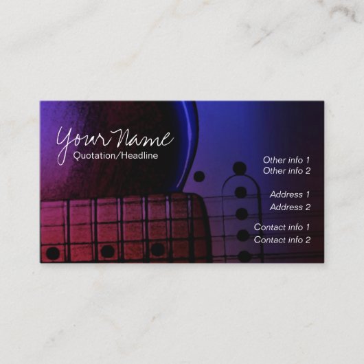 GUITAR Midnight Blues Music Business cards 名刺 (正面)