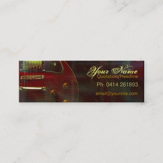 GUITAR "miniRED"プロファイルカード スキニー名刺 (正面)