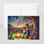 Guitar Month 16ビットピクセルアートポストカード シーズンポストカード (正面/裏面)