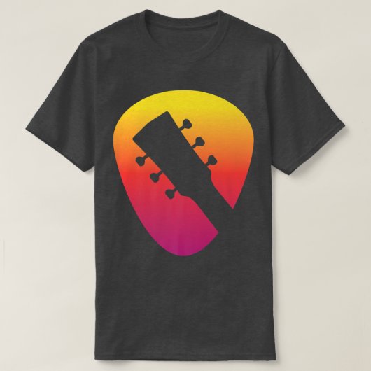Guitar Moonlight Nature Lake Shadow Loves String M Tシャツ (デザイン正面)