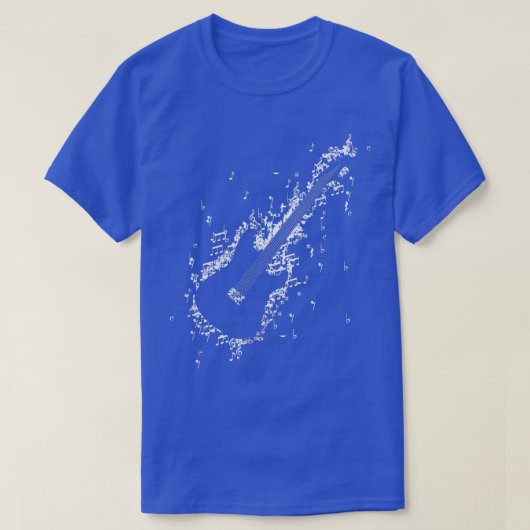 Guitar Motif Men Women Design Notes Electric  Tシャツ (デザイン正面)