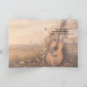 Guitar Music Beautiful Garden Flower Sympathy カード (内部)