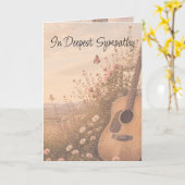 Guitar Music Beautiful Garden Flower Sympathy カード (黄色い花)
