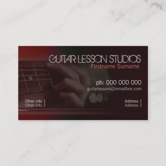 GUITAR Music Lessons Business Card 名刺 (正面)