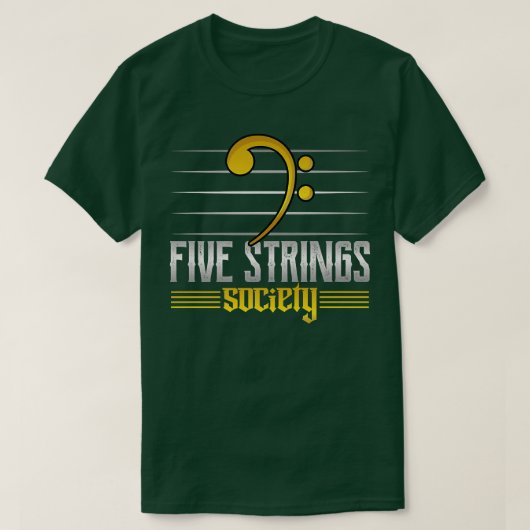 Guitar Music Lover Five Strings Society502 Tシャツ (デザイン正面)