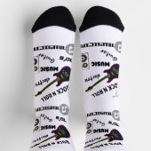 Guitar musician music gift socks ソックス (上部)