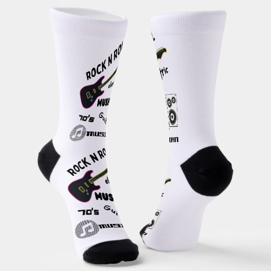 Guitar musician music gift socks ソックス (傾斜あり)