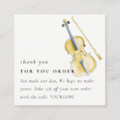 Guitar Musician Violin Teacher Thank you Order スクエア名刺 (正面)