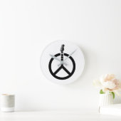 Guitar Peace Sign ラウンド壁時計 (ホーム)